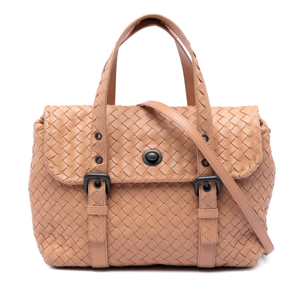 Pre-Loved Bottega Veneta Nappa Intrecciato Flap Satchel